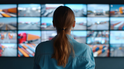 Monitoring urban traffic flow aerial view of control centers