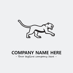 Phanter illustration black and white for logo company vector image
