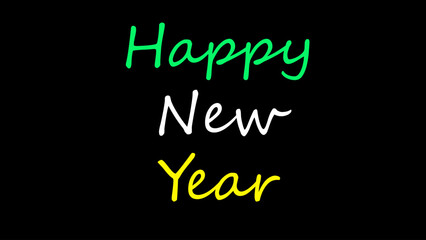 Obraz premium Happy new year text design for inspirational and motivational quotes, typography, modern and stylish motivational quotes typography slogan.