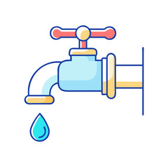 water faucet icon, water faucet vector illustration-simple illustration of water faucet, perfect for water faucet logos and icons