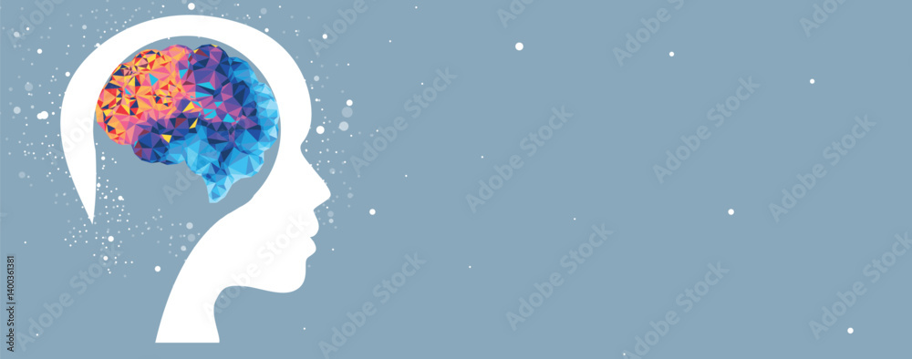 Poster Digital brain Artificial intelligence concept