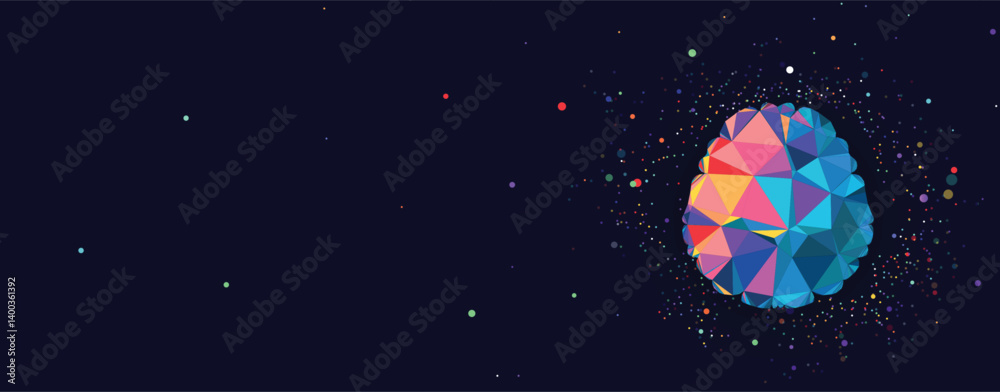 Poster digital brain artificial intelligence concept