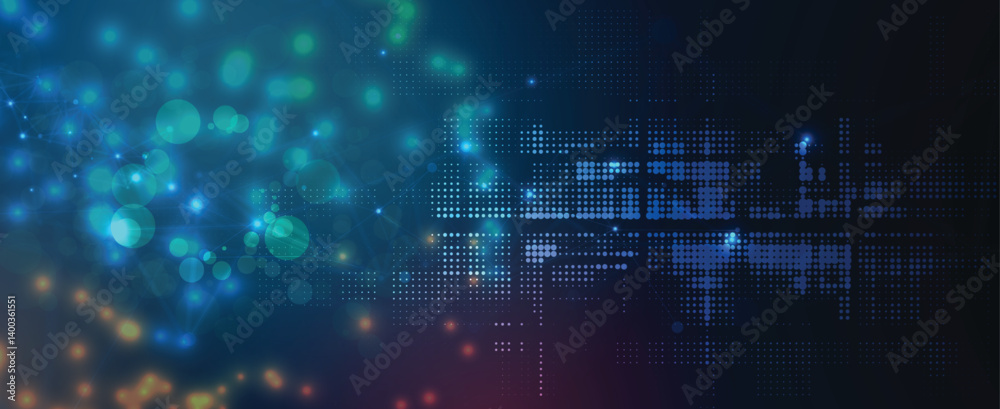 Poster Digital brain Artificial intelligence concept