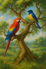 blue and yellow macaw