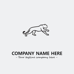 Phanter illustration black and white for logo company vector image
