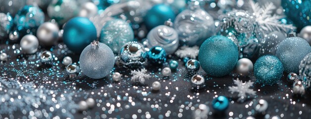 Elegant Blue and Silver Holiday Decorations