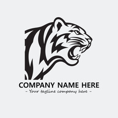 Phanter illustration black and white for logo company vector image
