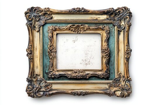 Ornate frames nested together isolated on white background