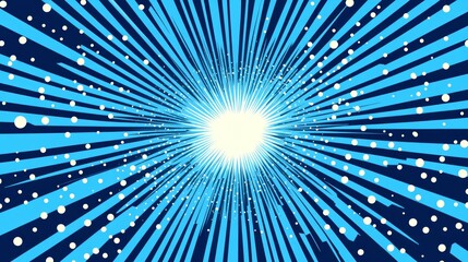 Abstract background with blue rays and light dots, creating a dynamic and modern visual effect. Background for design projects, presentations and digital illustrations.