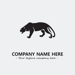 Phanter illustration black and white for logo company vector image
