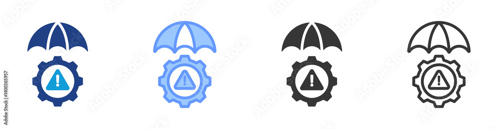 Poster Risk Mitigation icon set multiple style collection
