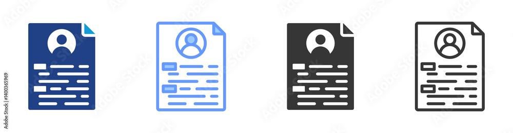 Poster account portfolio icon set multiple style collection