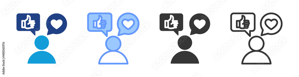 Poster customer feedback icon set multiple style collection