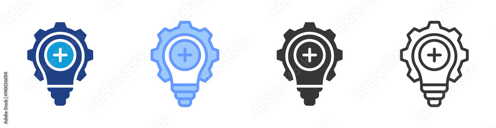 Poster Proactive Approach icon set multiple style collection