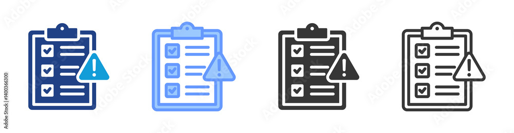 Poster risk assessment icon set multiple style collection
