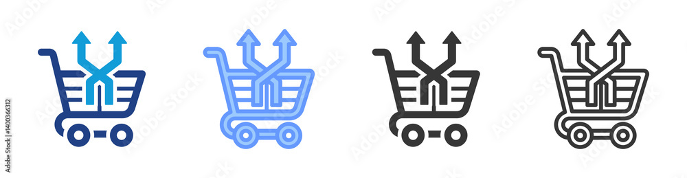 Aufkleber cross selling icon set multiple style collection
