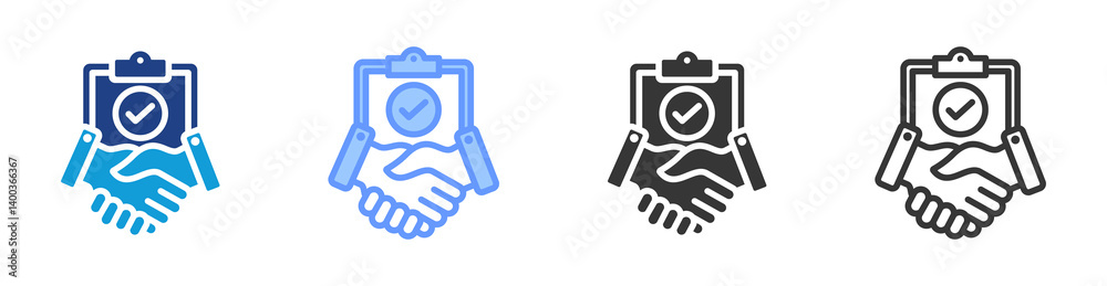 Aufkleber contract negotiation icon set multiple style collection