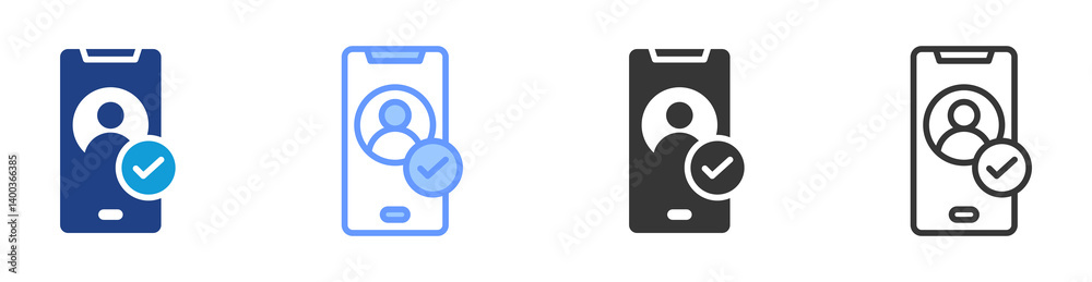 Poster verified account icon set multiple style collection