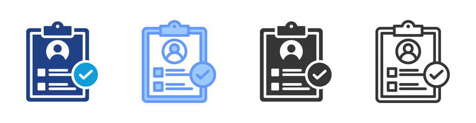 Account Verification icon set multiple style collection