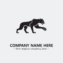 Phanter illustration black and white for logo company vector image
