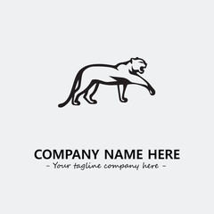 Phanter illustration black and white for logo company vector image
