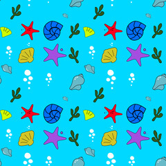 seamless pattern with fishes