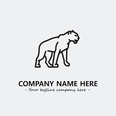 Phanter illustration black and white for logo company vector image
