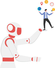 Artificial intelligence helping businessman make strategy and forecast

