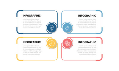 Infographics for business in four stages. Infographics for presentations