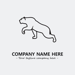 Phanter illustration black and white for logo company vector image
