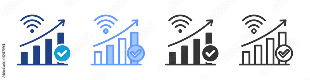 Poster Network Avaibality icon set multiple style collection