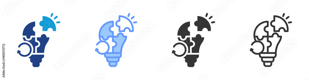 Aufkleber Solution icon set multiple style collection