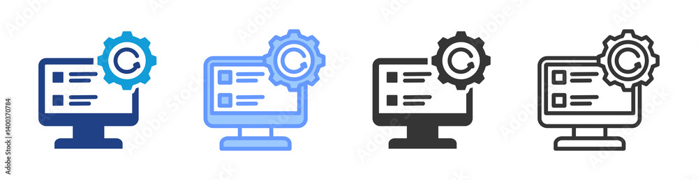 Poster Application Availability icon set multiple style collection