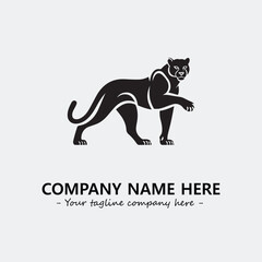 Phanter illustration black and white for logo company vector image
