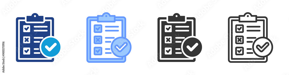Poster Assessment icon set multiple style collection