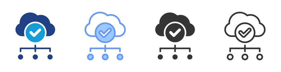 Cloud Availability icon set multiple style collection