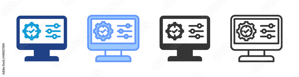 Poster System Control icon set multiple style collection