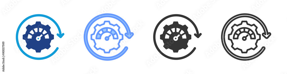 Aufkleber Performance Optimization icon set multiple style collection