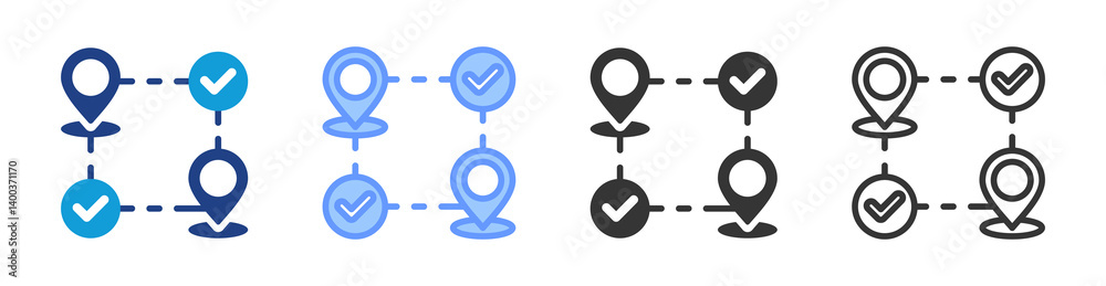 Fototapete tracking system icon set multiple style collection