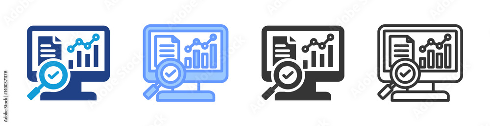 Aufkleber Monitoring Tool icon set multiple style collection