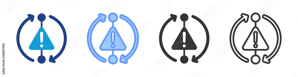 Poster Resilience icon set multiple style collection