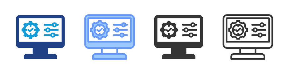 System Control icon set multiple style collection