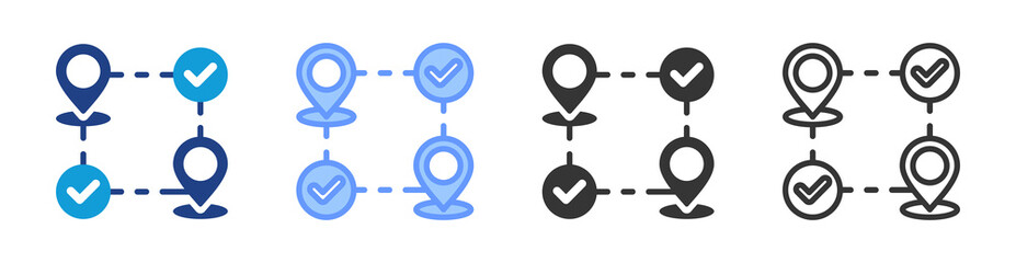 Tracking System icon set multiple style collection