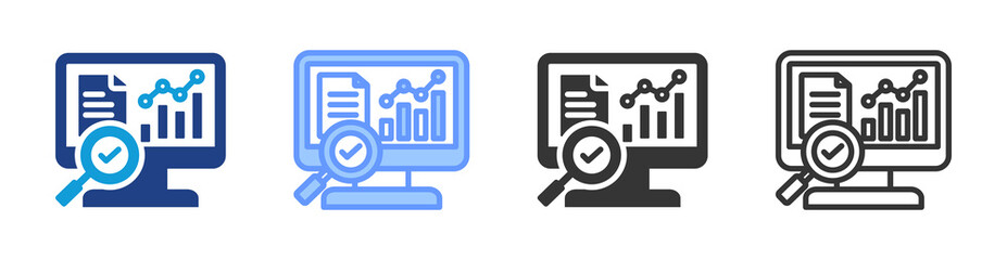 Monitoring Tool icon set multiple style collection