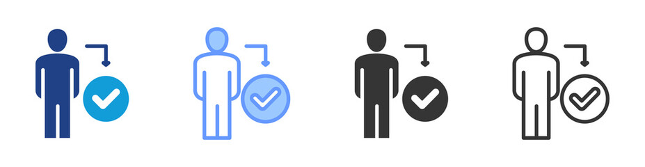 People Availability icon set multiple style collection