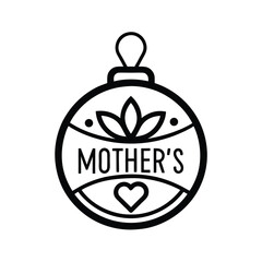 Mother's Day Simple Outline Design on White