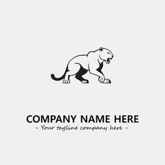 Phanter illustration black and white for logo company vector image
