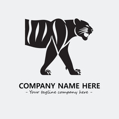 Phanter illustration black and white for logo company vector image
