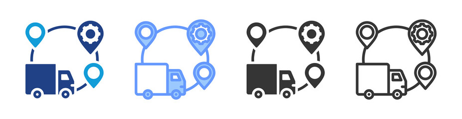 Logistics Management icon set multiple style collection