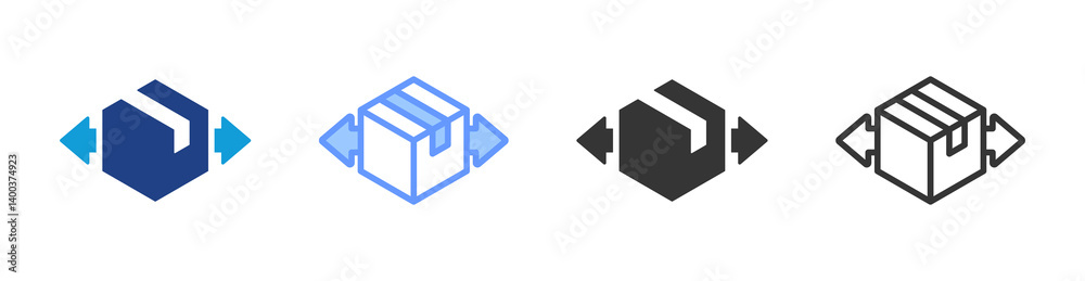 Poster Delivery Direction icon set multiple style collection